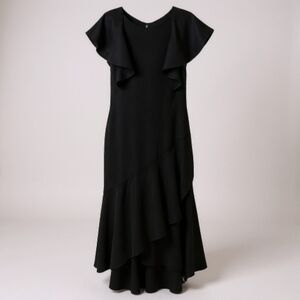 Monique Lhuillier Black Asymmetrical Dress